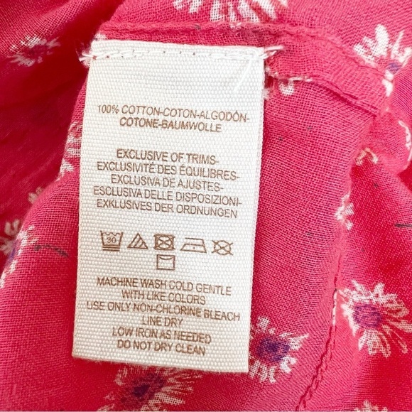 Free People Never A Dull Moment Blouse Red Floral S - Picture 9 of 9